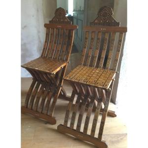 Two Syrian Folding Chairs