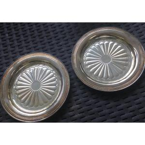 Christofle, Pair Of Coasters, Pearl Model