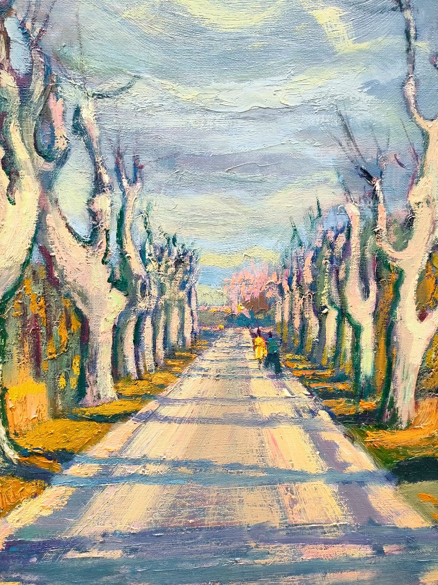 Guy Benard (1928), The Road To Arles, Oil On Canvas, Signed Left-photo-3