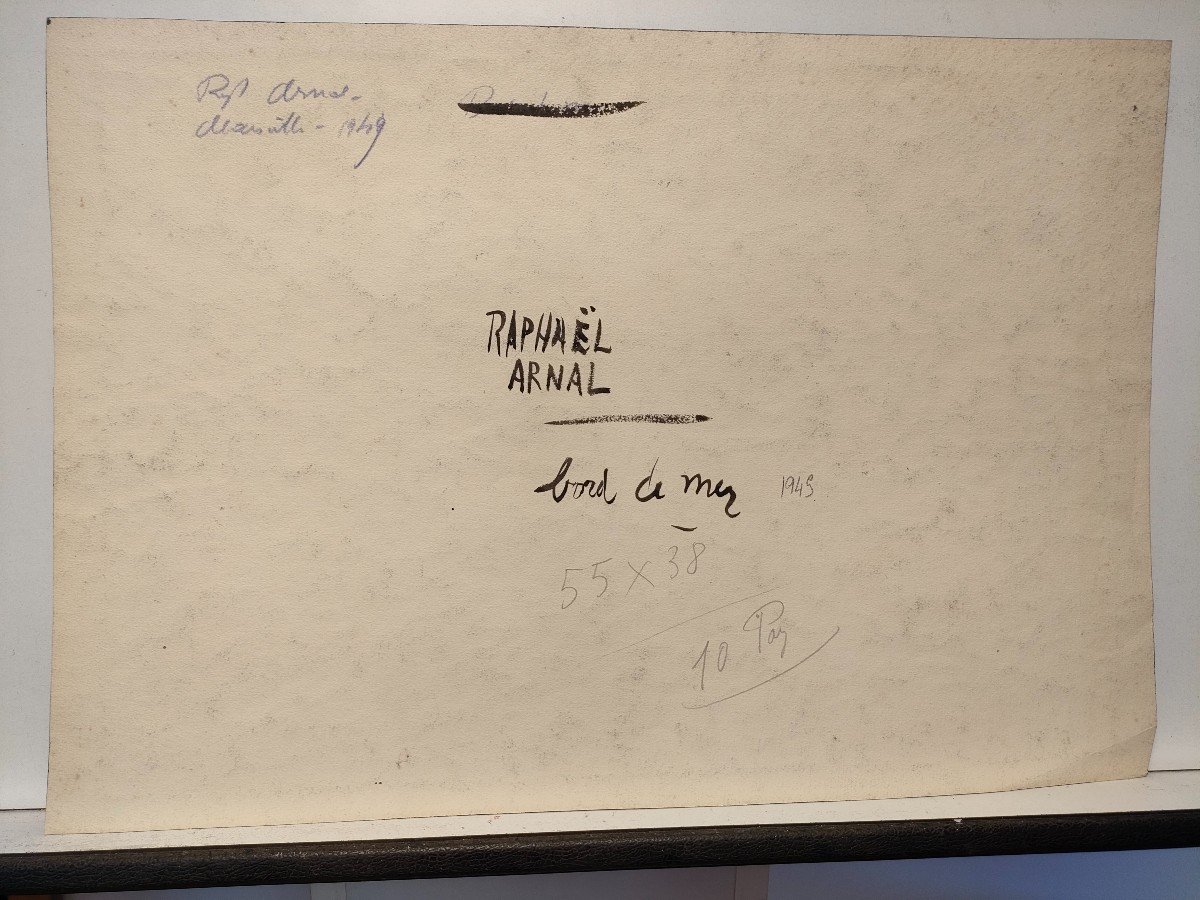 Proantic: Raphael Arnal (1906-1963), Seaside, Gouache On Paper, Signed