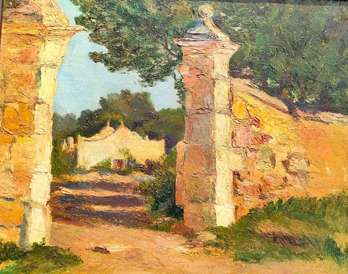 20th Century Provençal School, Les Martigues, The Entrance, Oil On Canvas 1940s, Framed-photo-1