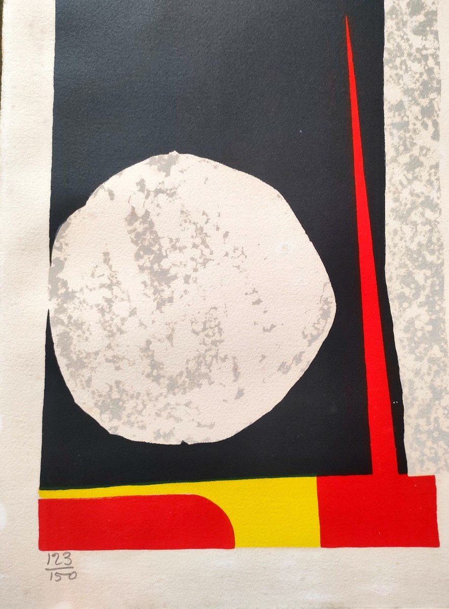 L.kijno (1921-2012), Composition Abstraite, Lithographie Originale Sur Papier, Signée, Numéroté-photo-2