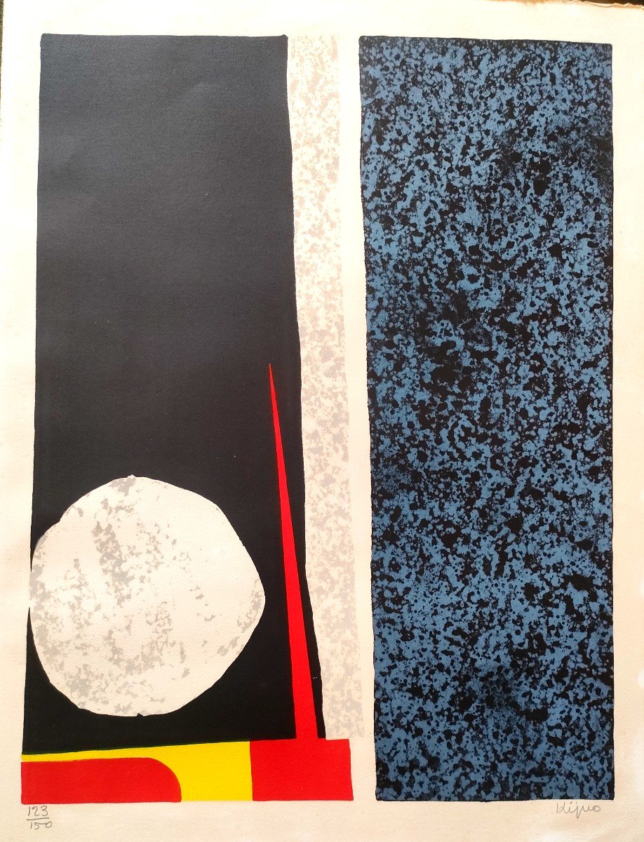 L.kijno (1921-2012), Composition Abstraite, Lithographie Originale Sur Papier, Signée, Numéroté