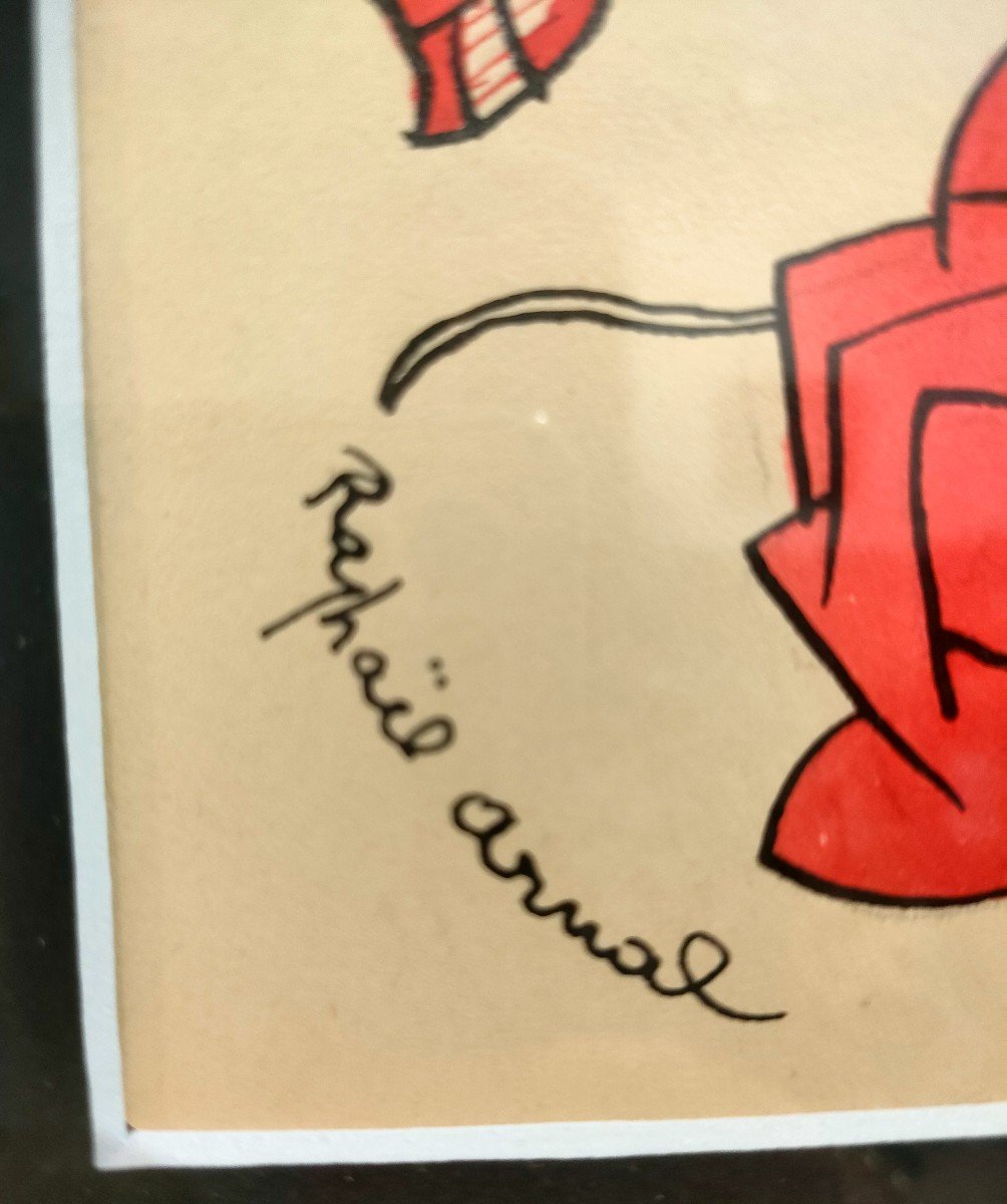 Raphael Arnal (1906-19663), Encre Sur Papier Signée, Illus Th. Gautier, Encadrée, Années 30-photo-3