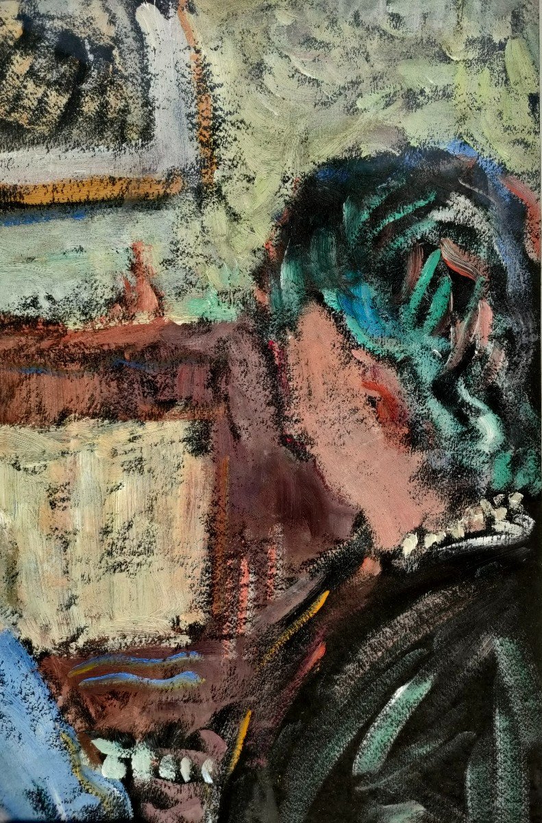 Raymond Rosso ( 1922-1988), La Leçon De Piano, Pastel Sur Papier, Signé, Encadré-photo-2