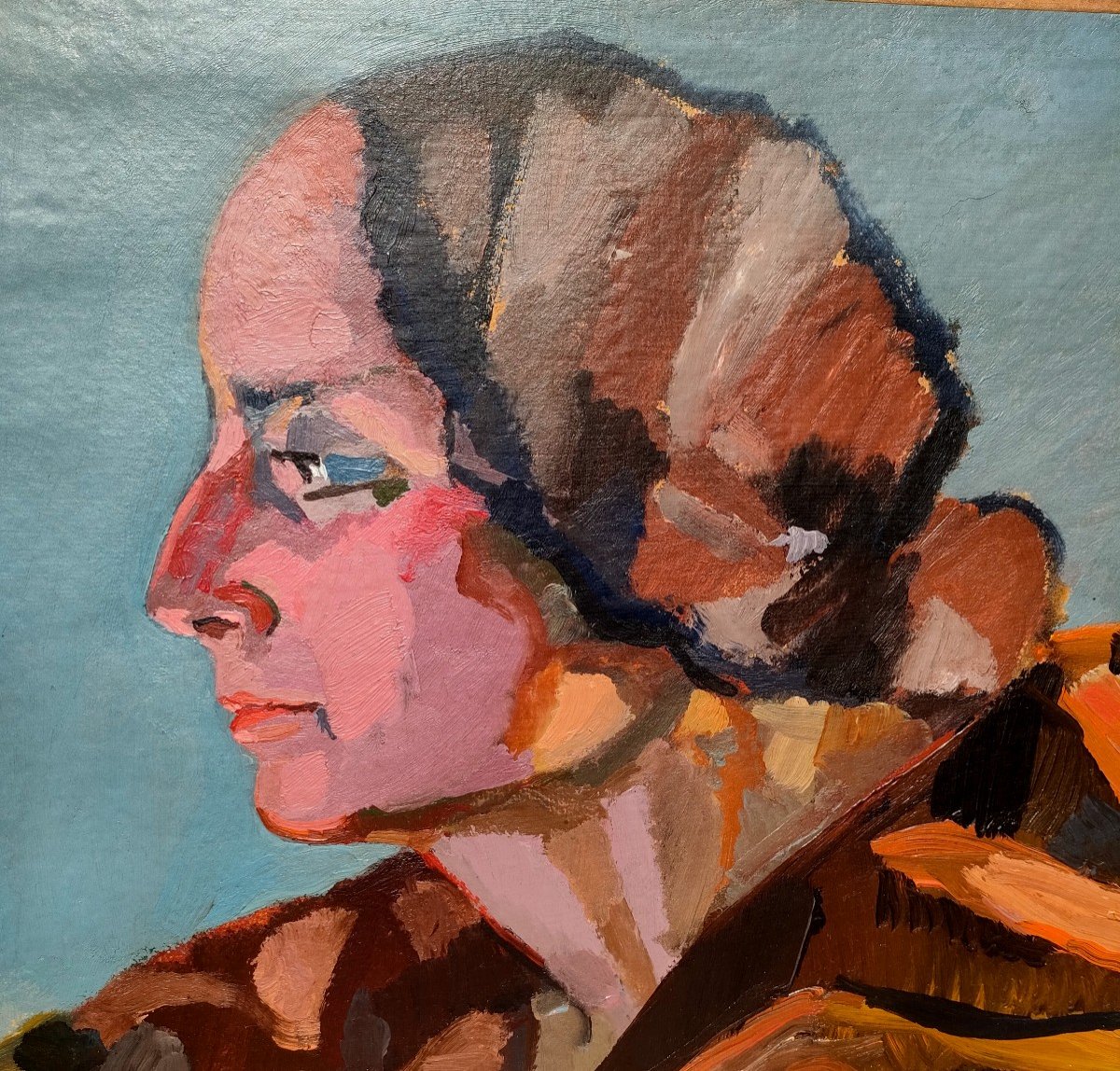 Alfred Lombard (1884-1973), Portrait De Femme, Huile Sur Toile Signée à Gauche-photo-2