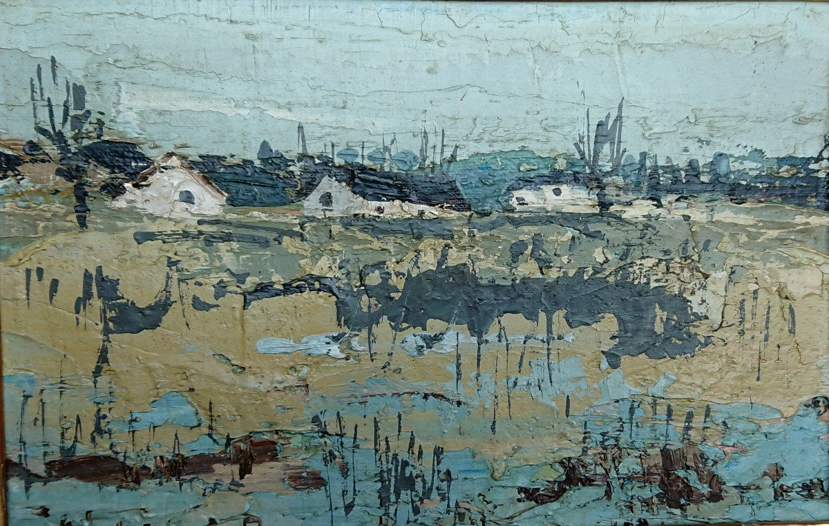 William Goliash (1922-1986), Paysage De Provence En Hiver, Huile Sur Panneau Signée