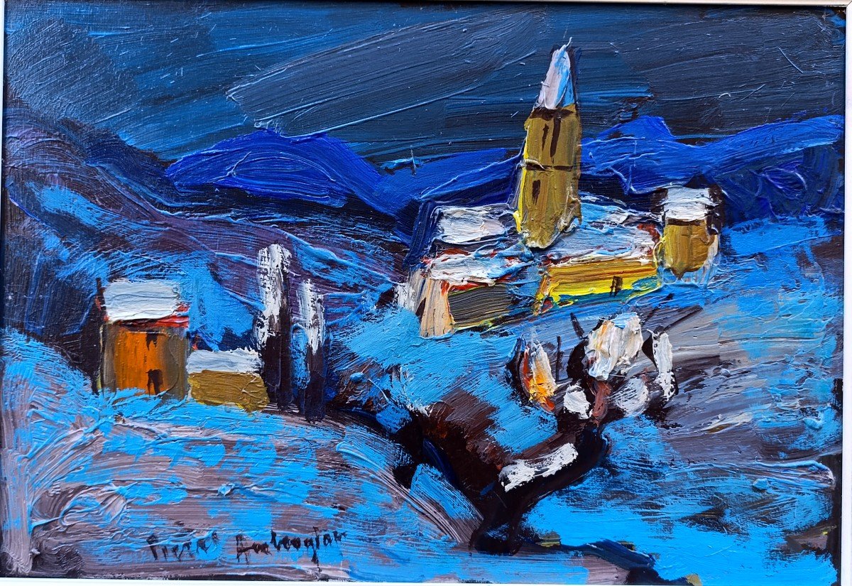 Pierre Ambrogiani (1907-1985), Sault La Nuit, Huile Sur Panneau Signée, Certificat