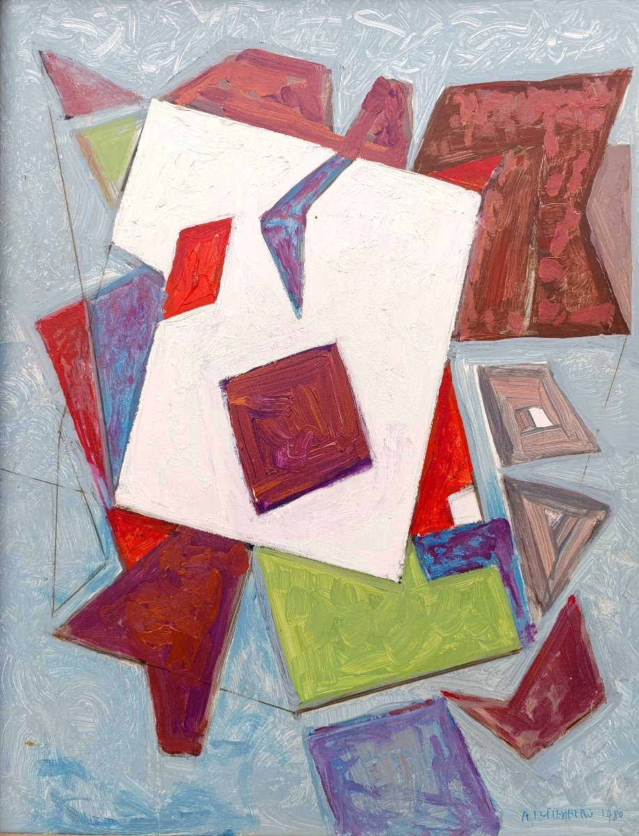 A. Rottenberg (1903-2000), Abstract Composition, Oil On Panel, Signed