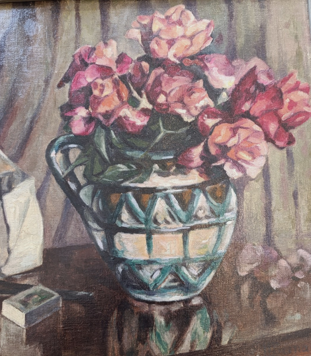 Marcel Bernanose (1884-1952), Le Vase étruque, Huile Sur Panneau Signée, Encadrée-photo-2