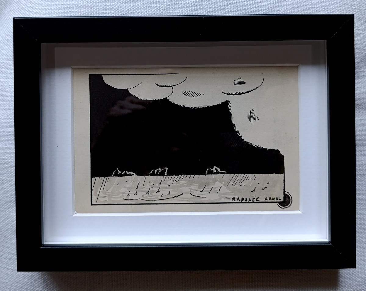 Raphael Arnal (1906-1963), The Wind, Ink On Paper, Signed, Framed, 1932-photo-3