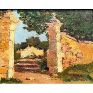 20th Century Provençal School, Les Martigues, The Entrance, Oil On Canvas 1940s, Framed