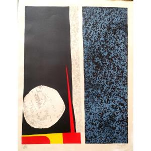 L.kijno (1921-2012), Composition Abstraite, Lithographie Originale Sur Papier, Signée, Numéroté