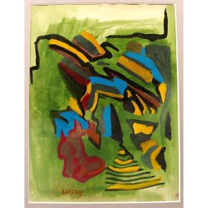 André Lanskoy (1902-1976), Composition, Gouache And Watercolor On Paper, Signed In The Center, Frame