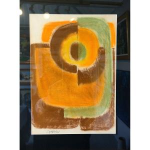 Paul Cheriau (1929-2014), Abstract Composition, Pastels On Paper, 60s