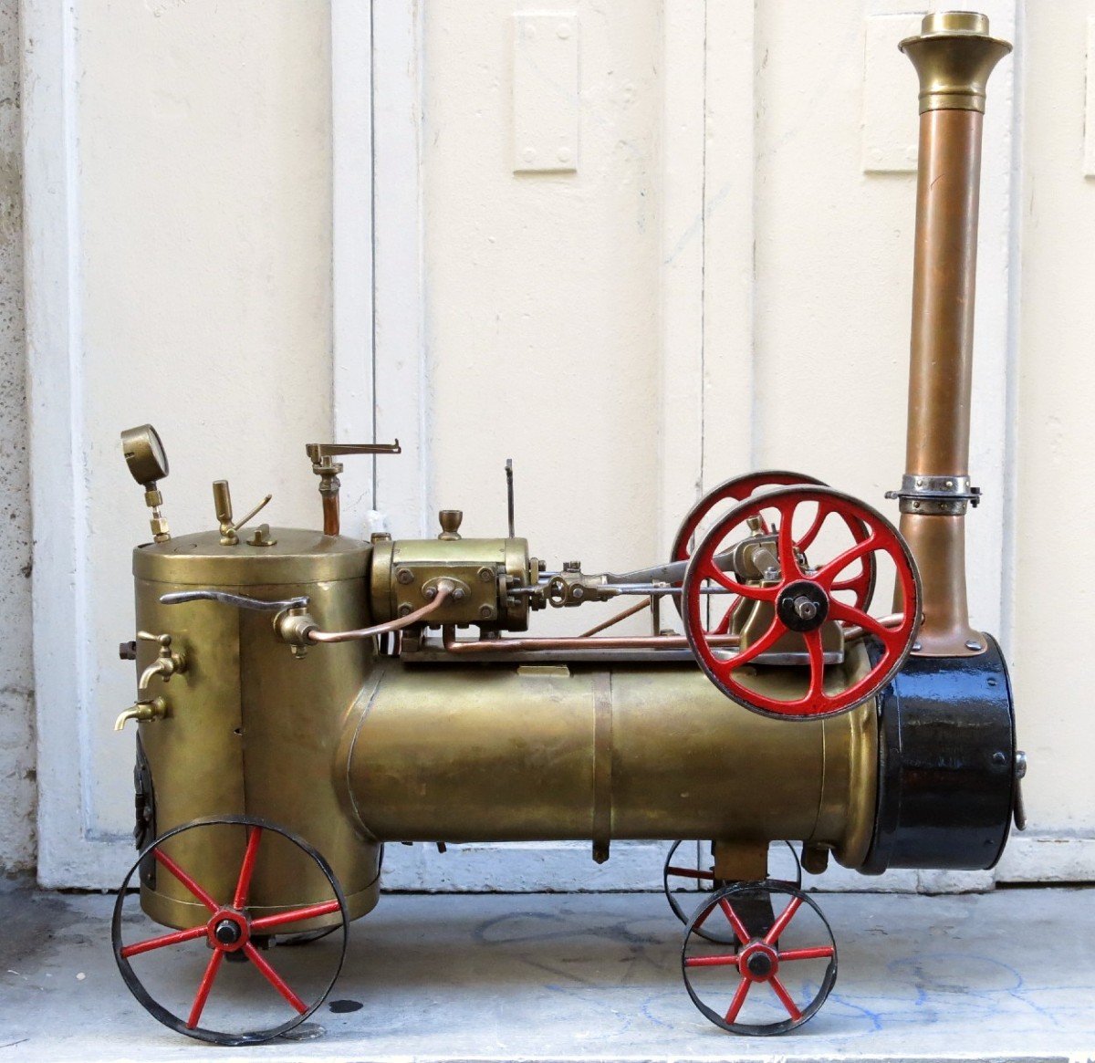 Proantic: Miniature Locomobile With Horizontal Steam Engine, Around 19