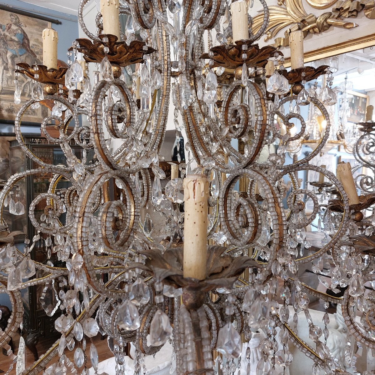 Large Italian Chandelier, 19th Century-photo-4