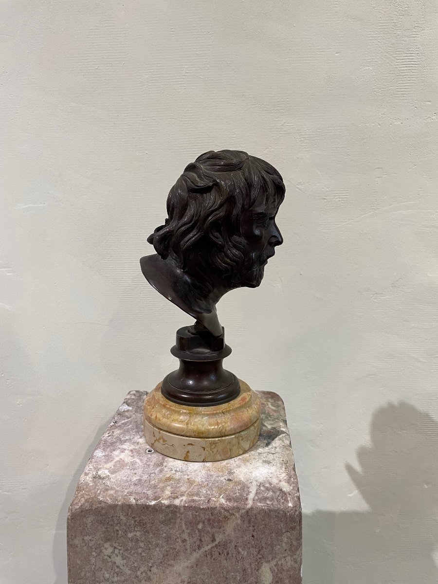 Bust In Bronze Representing The Philosopher Seneca-photo-3