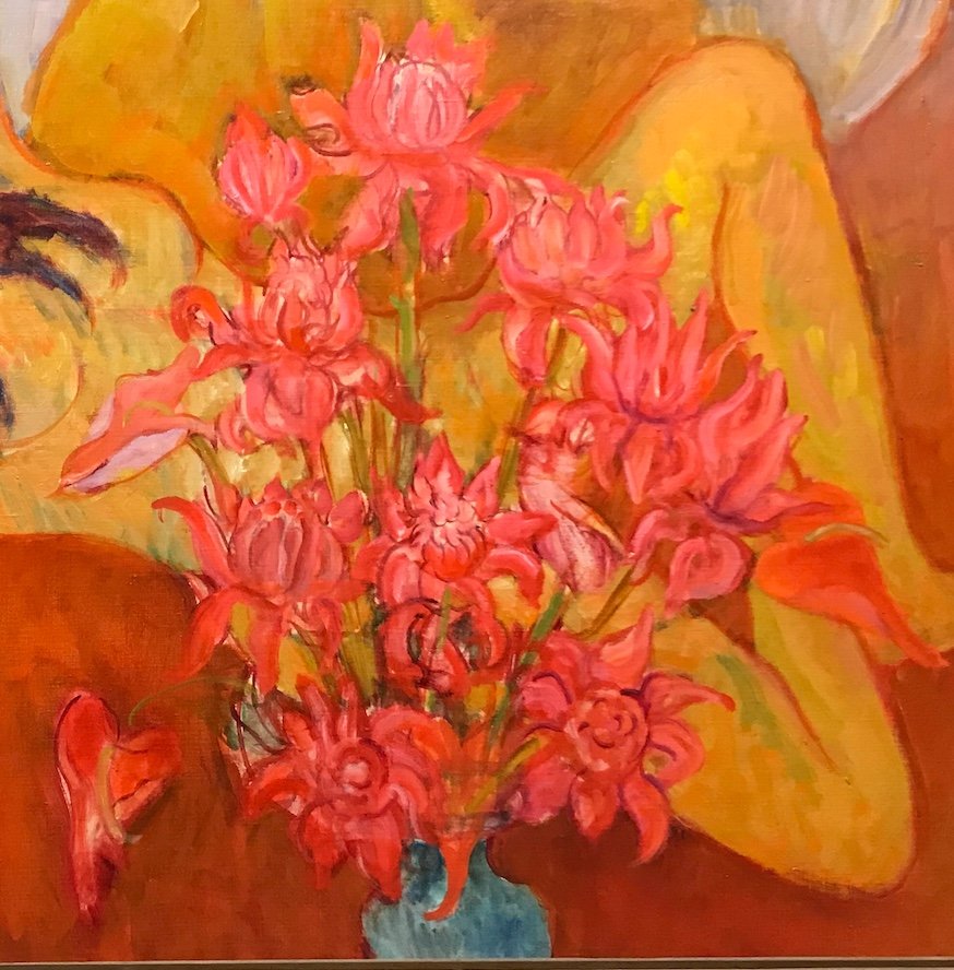 Nude With A Bouquet - Théo Meier - Oil On Canvas Signed And Dated 1972-photo-2