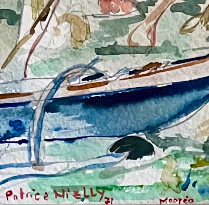 Moorea - Watercolor On Paper Signed And Dated 71-photo-2