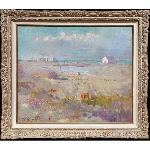 Plage Du Lido - Venise - A. Le Mayeur De Merprès - Huile Sur Toile (marouflée) - 45 X 53.5 cm