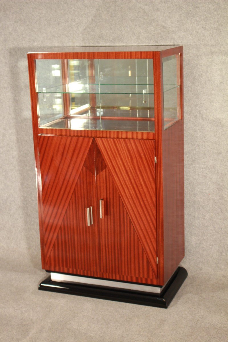 Art Deco Storage Cabinet / Bar Circa 1930 In Mahogany-photo-2