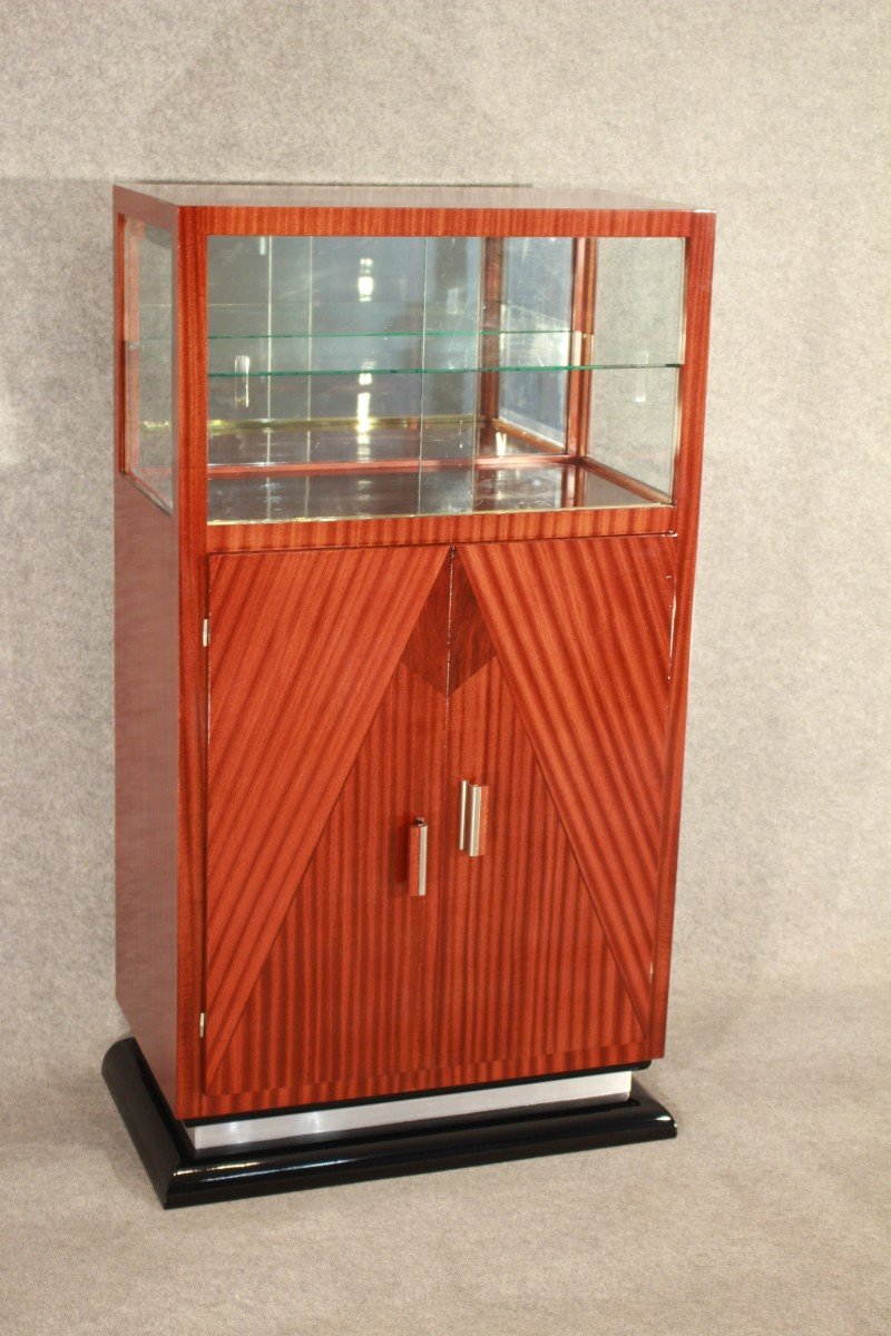 Art Deco Storage Cabinet / Bar Circa 1930 In Mahogany-photo-3