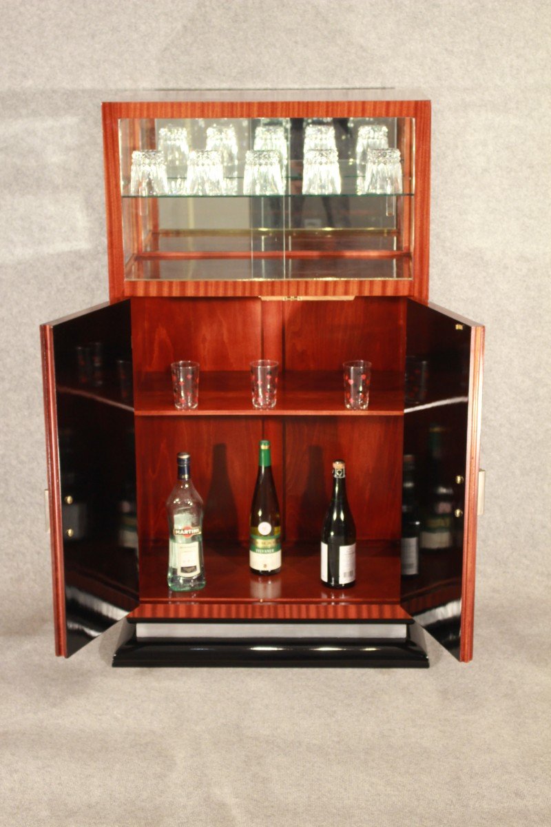 Art Deco Storage Cabinet / Bar Circa 1930 In Mahogany-photo-1