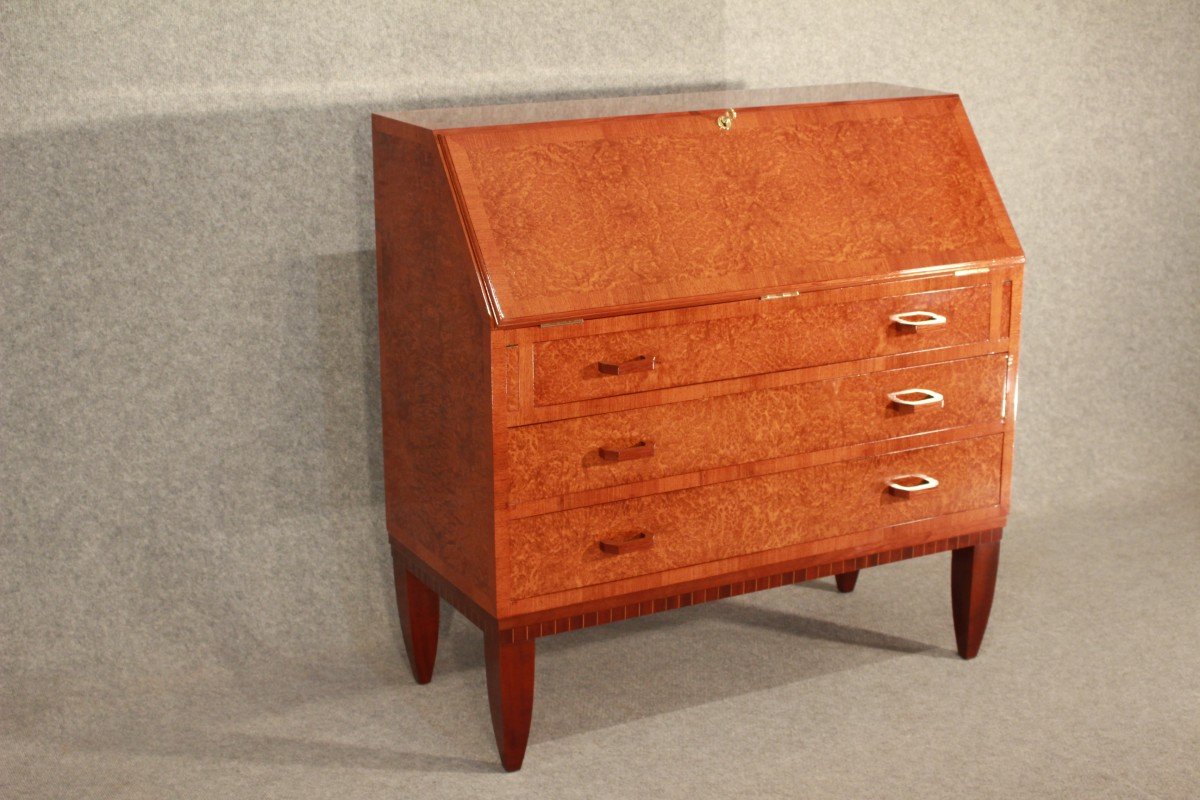 Art Deco Secretary / Desk Circa 1930 Signed Soubrier-photo-3