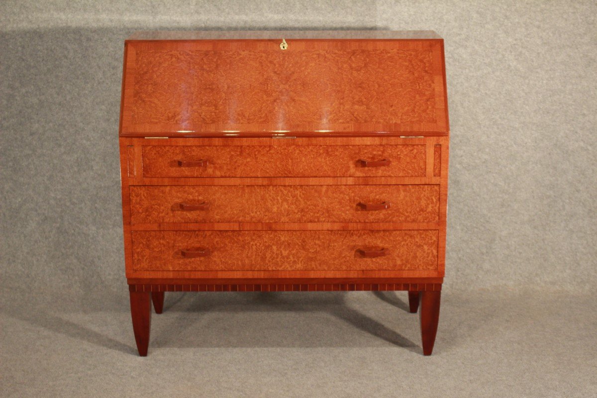 Art Deco Secretary / Desk Circa 1930 Signed Soubrier