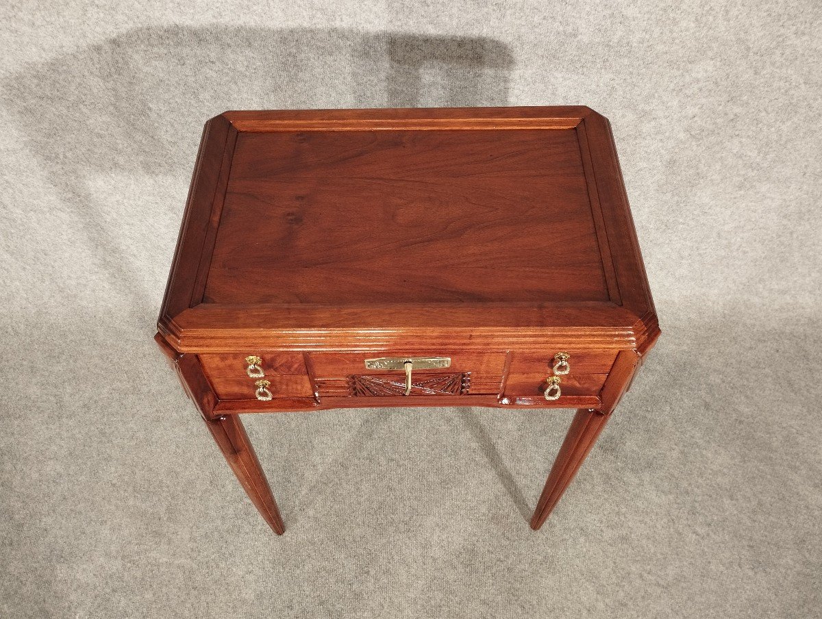 Small Art Deco Storage Table Circa 1930 In Walnut-photo-2