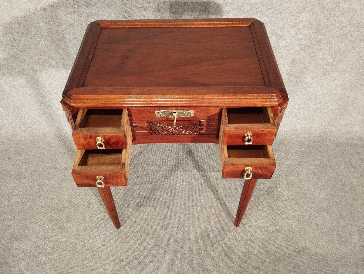 Small Art Deco Storage Table Circa 1930 In Walnut-photo-3