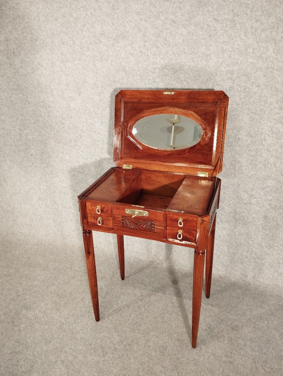 Small Art Deco Storage Table Circa 1930 In Walnut-photo-4