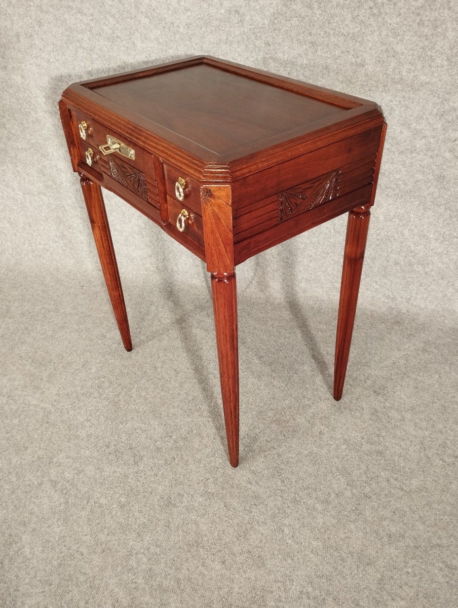 Small Art Deco Storage Table Circa 1930 In Walnut-photo-1