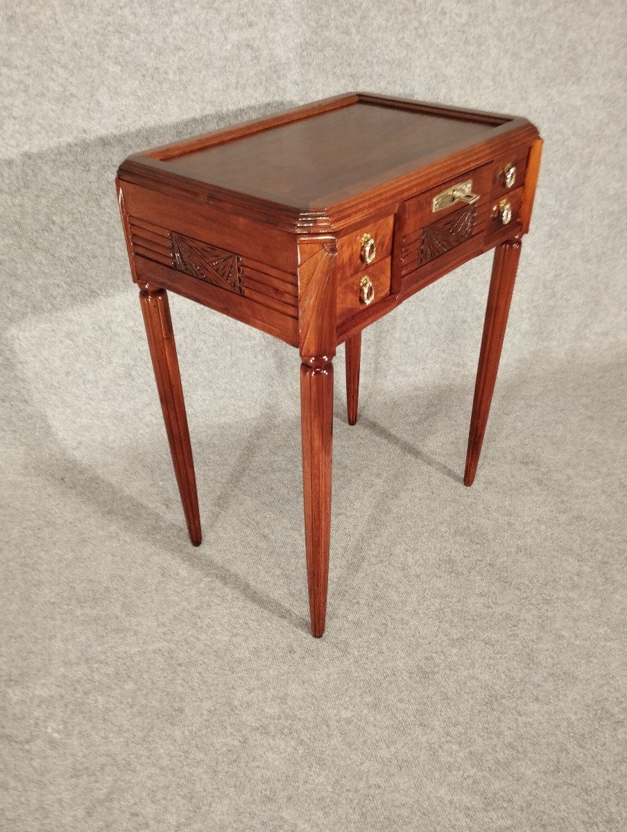 Small Art Deco Storage Table Circa 1930 In Walnut-photo-2