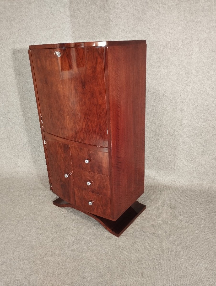 Art Deco Secretary Circa 1930 In Walnut-photo-3