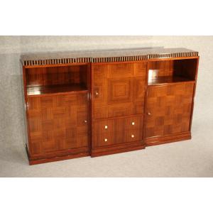 Dim Art Deco Library Circa 1925 In Indian Rosewood