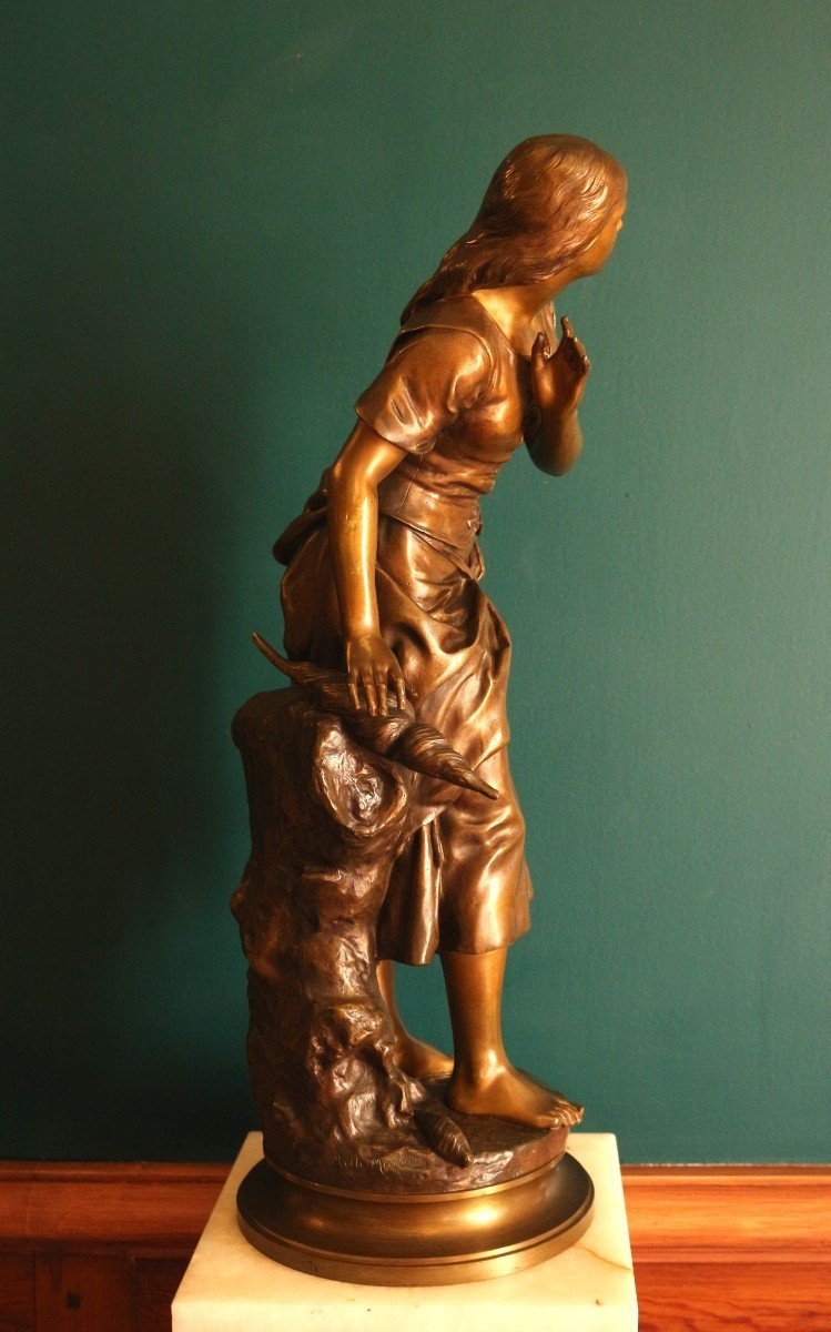 Mathurin Moreau - Sculpture En Bronze XIXème - Jeanne d'Arc 69cm-photo-3