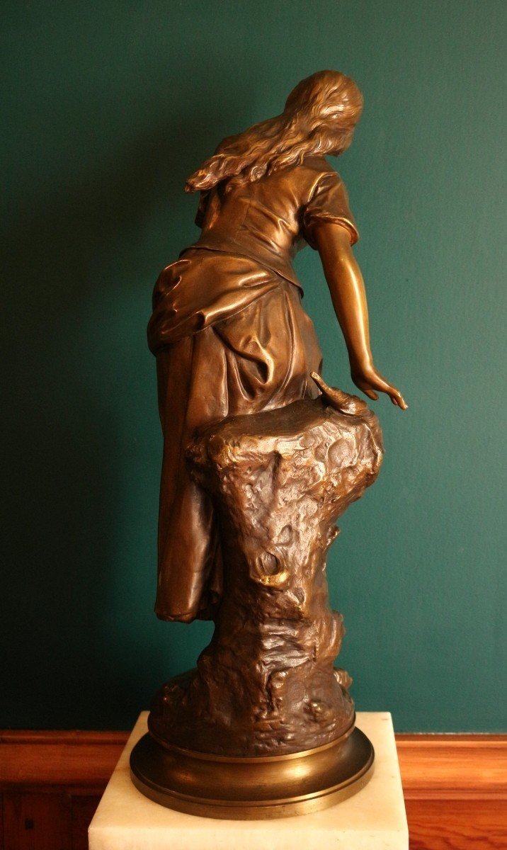 Mathurin Moreau - Sculpture En Bronze XIXème - Jeanne d'Arc 69cm-photo-4