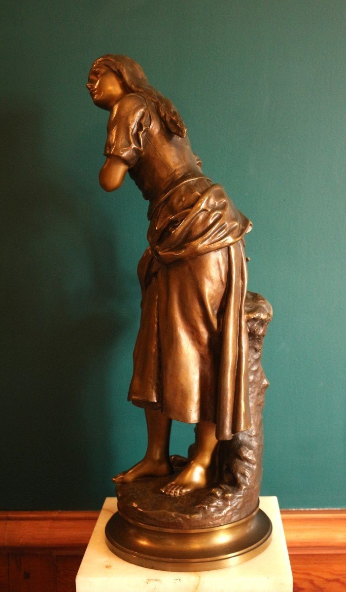 Mathurin Moreau - Sculpture En Bronze XIXème - Jeanne d'Arc 69cm-photo-5