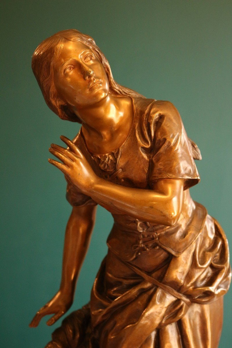 Mathurin Moreau - Sculpture En Bronze XIXème - Jeanne d'Arc 69cm