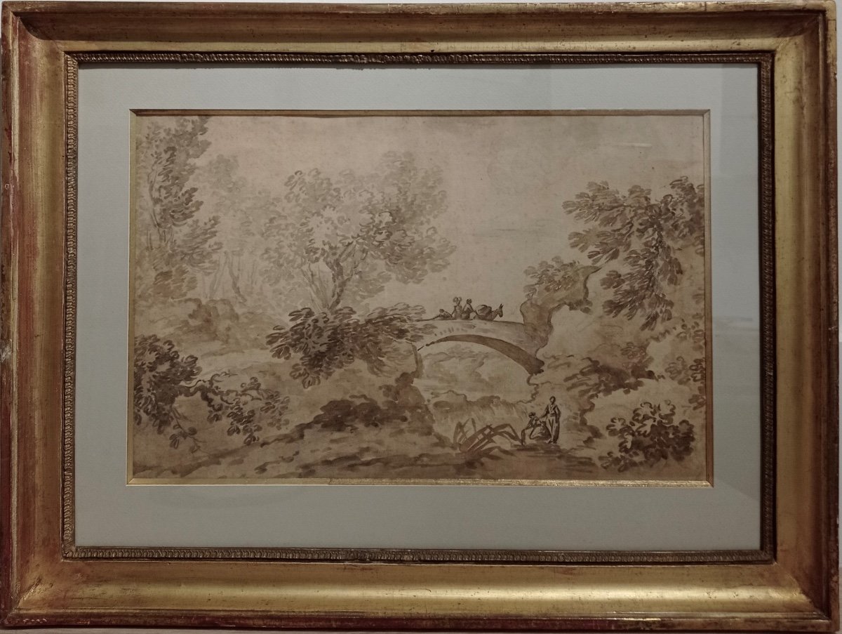 Old Drawing, French School 18th Century-photo-2