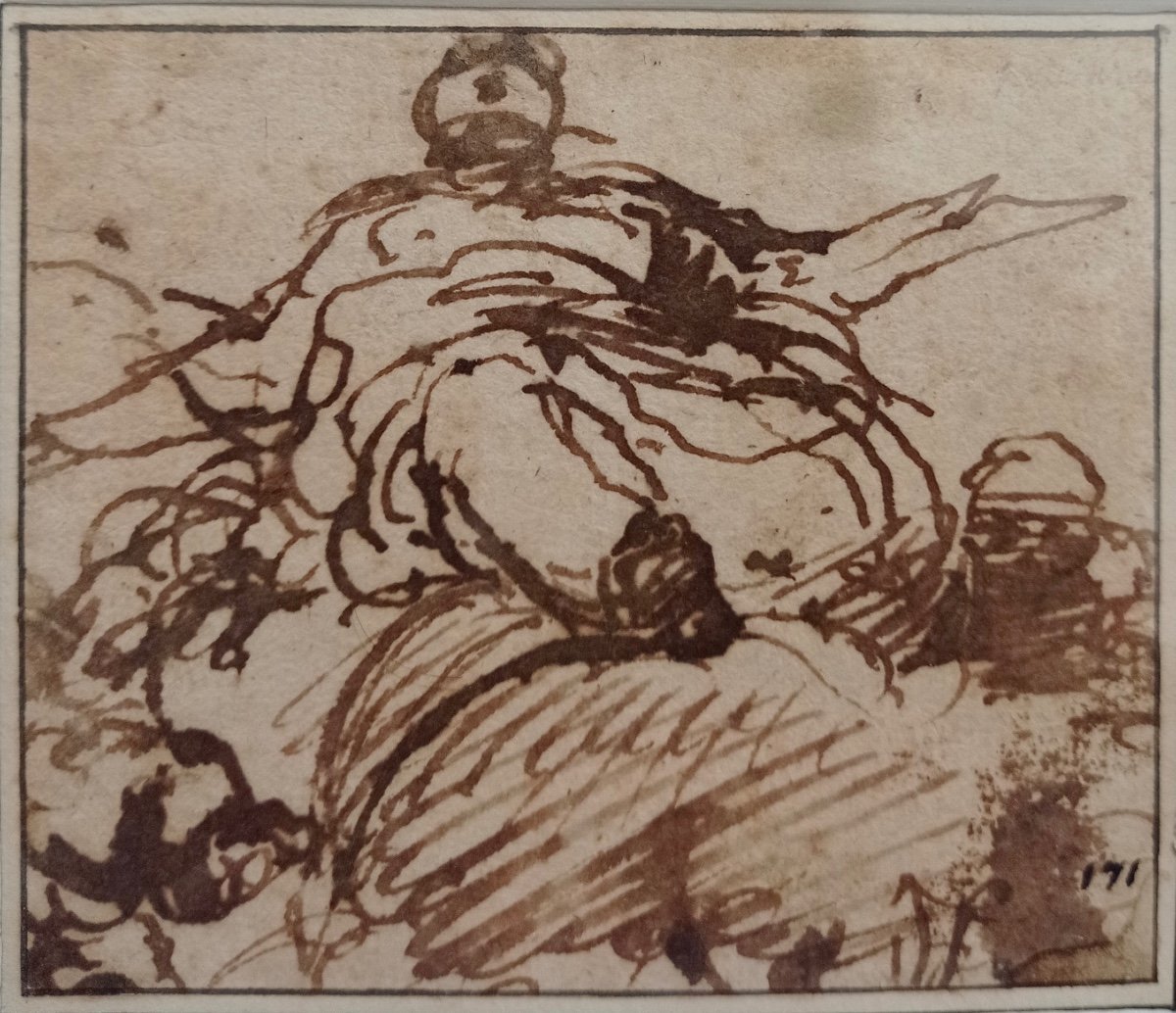 Old Drawing, Italian School, 16th / 17th Century, In The Spirit Of Paul Veronese-photo-2