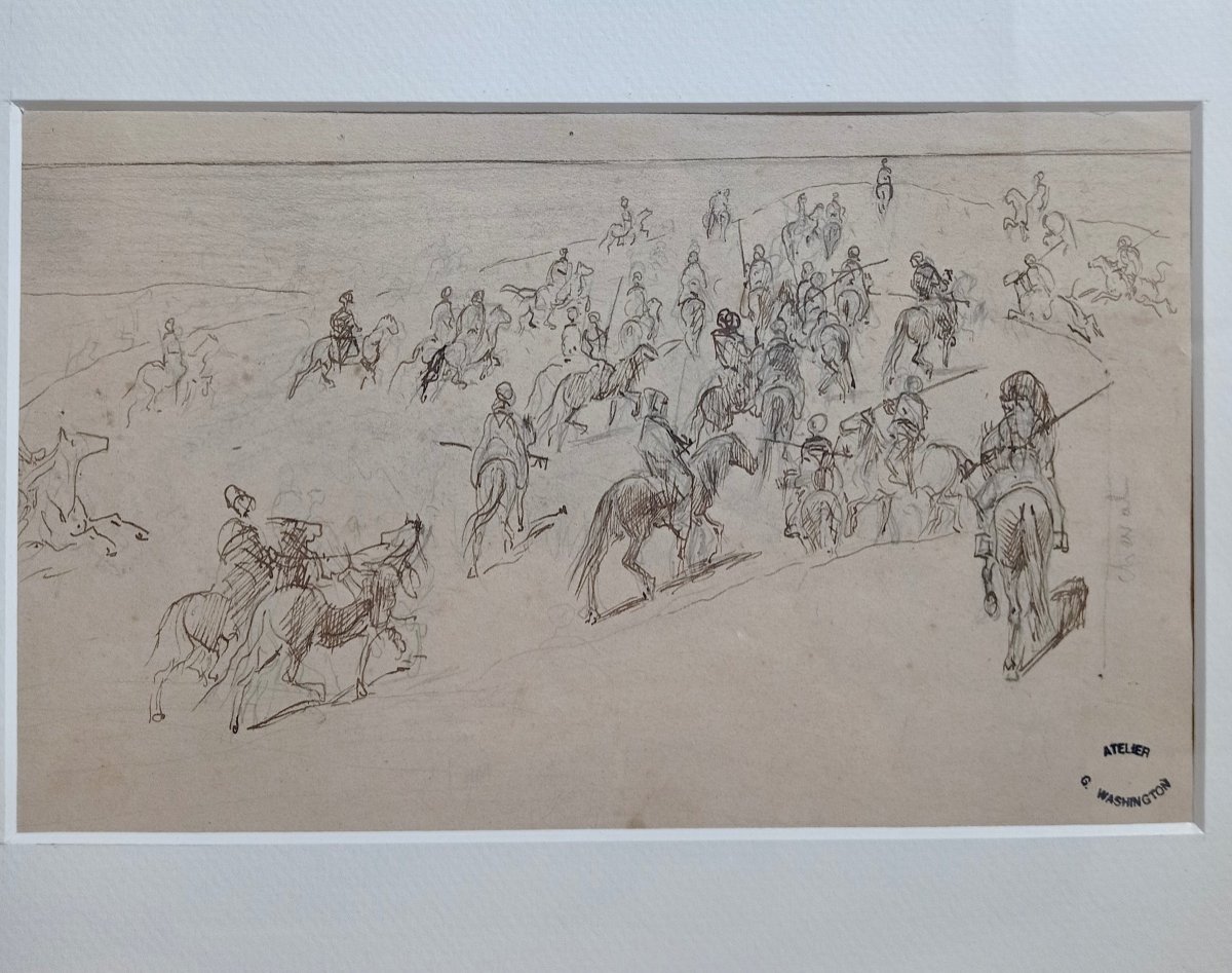 Orientalist Drawing By George Washington (1827-1901)-photo-2