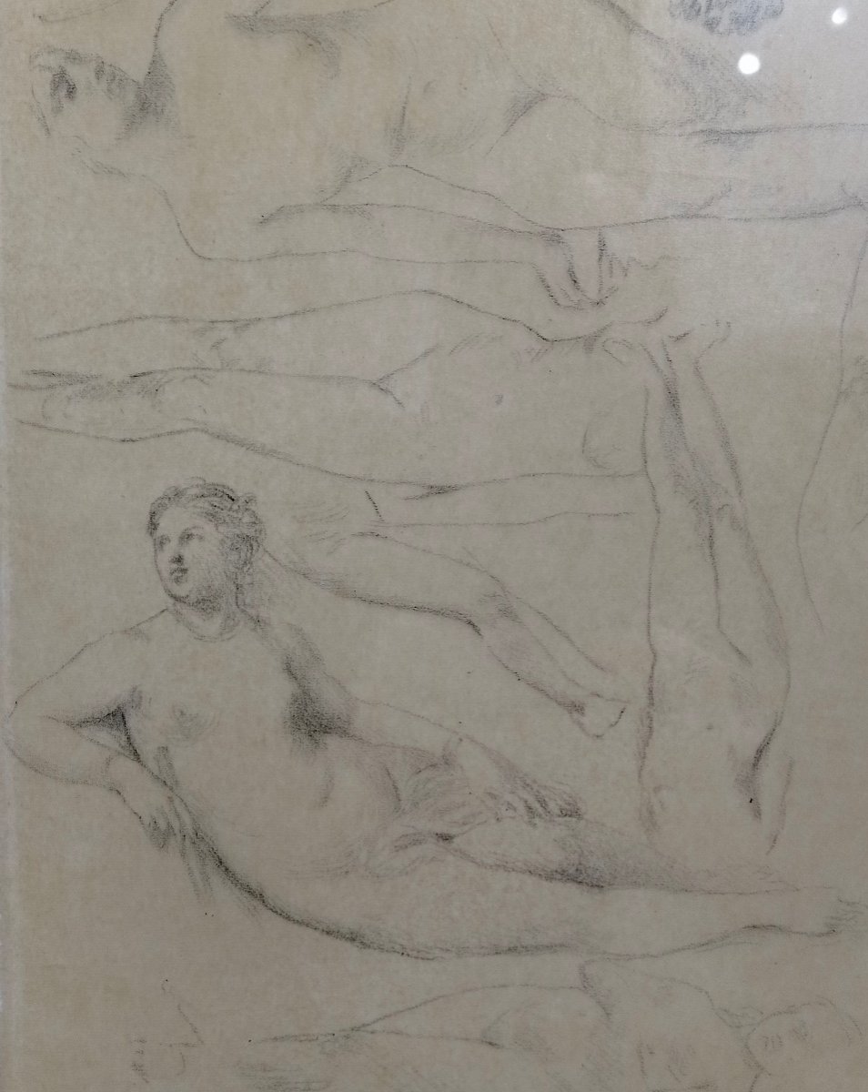 Henri Fantin-latour, Drawing On Tracing Paper, 19th Century, Study Of Nudes-photo-1