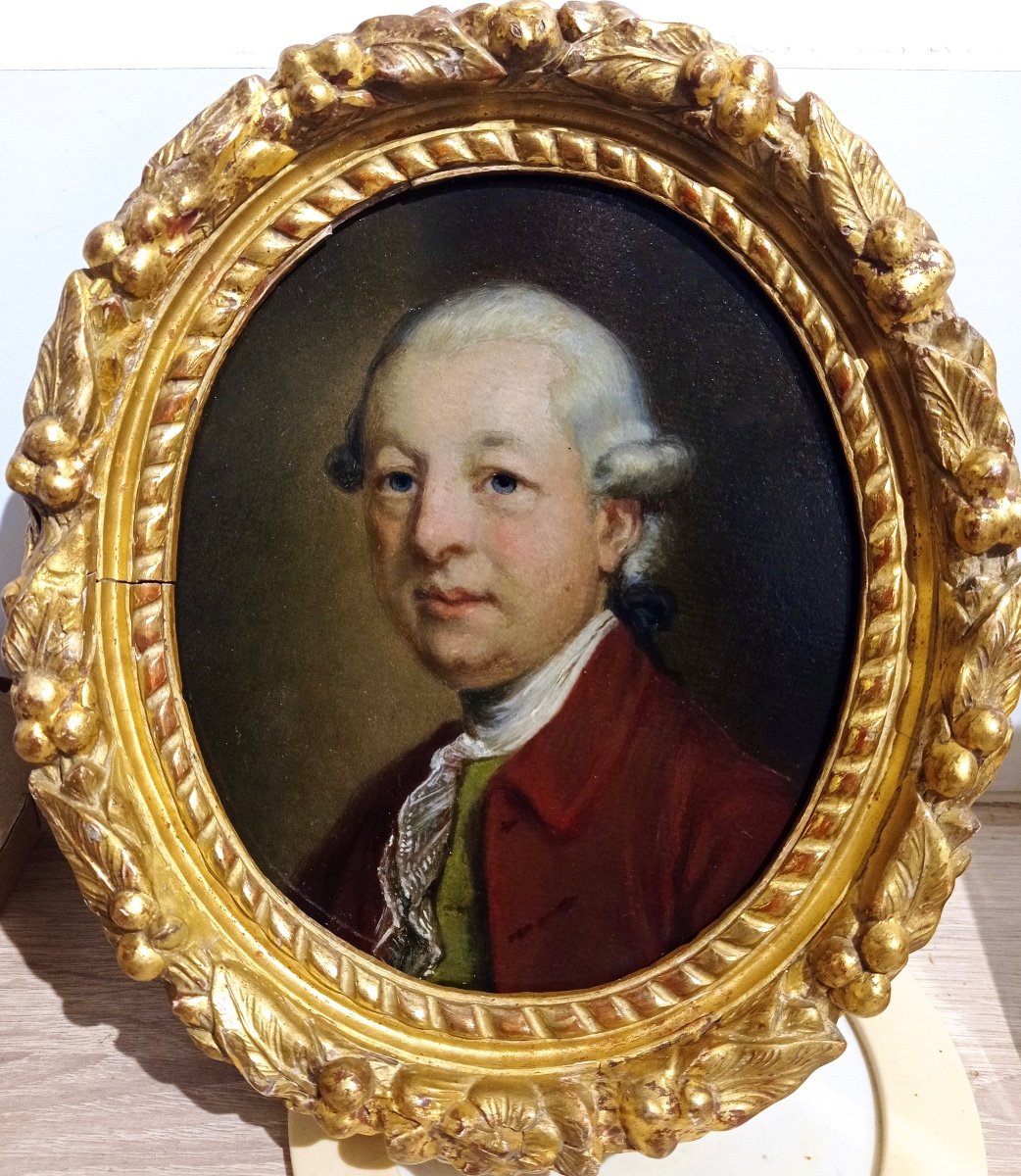 Portrait Of A Man From The End Of The 18th Century, French School.