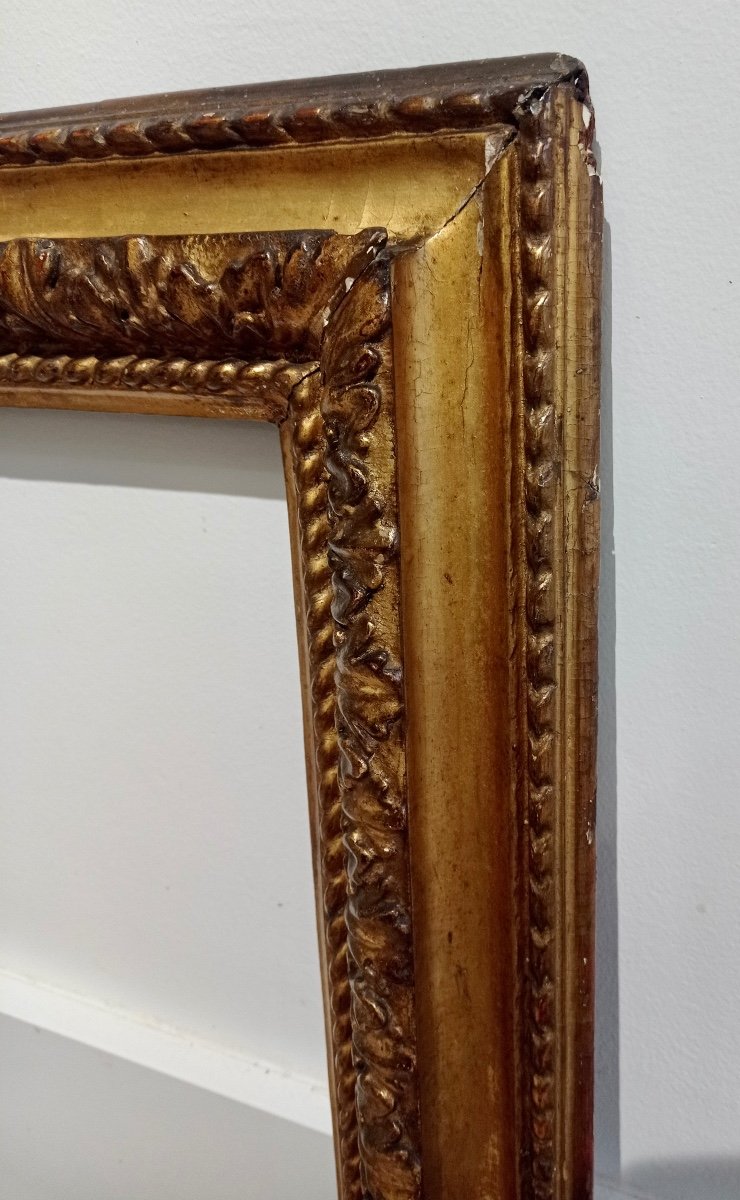 Antique Frame, Louis XIII, 17th Century, Carved Wood, Beautiful Gilding.-photo-5