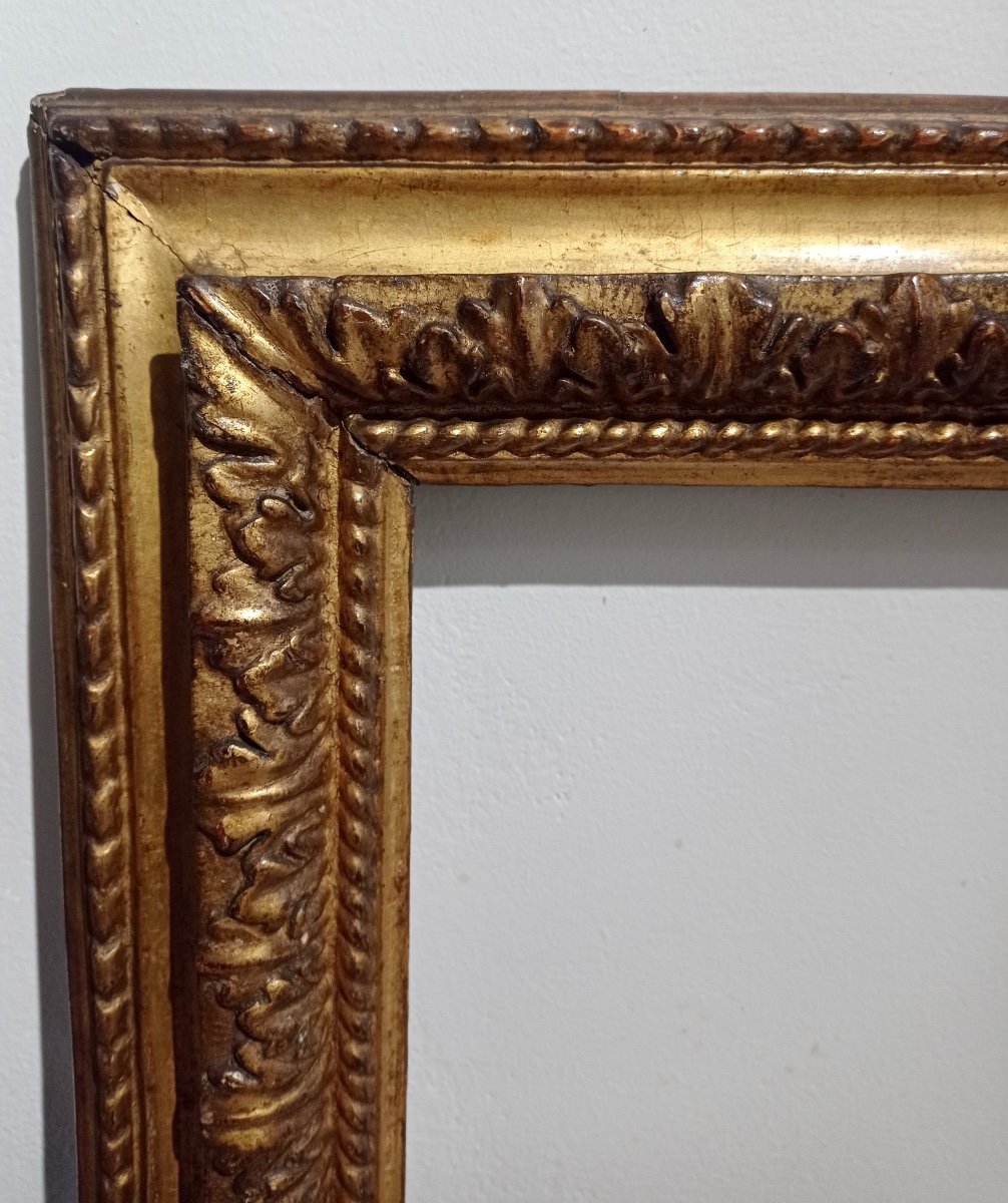 Antique Frame, Louis XIII, 17th Century, Carved Wood, Beautiful Gilding.-photo-6