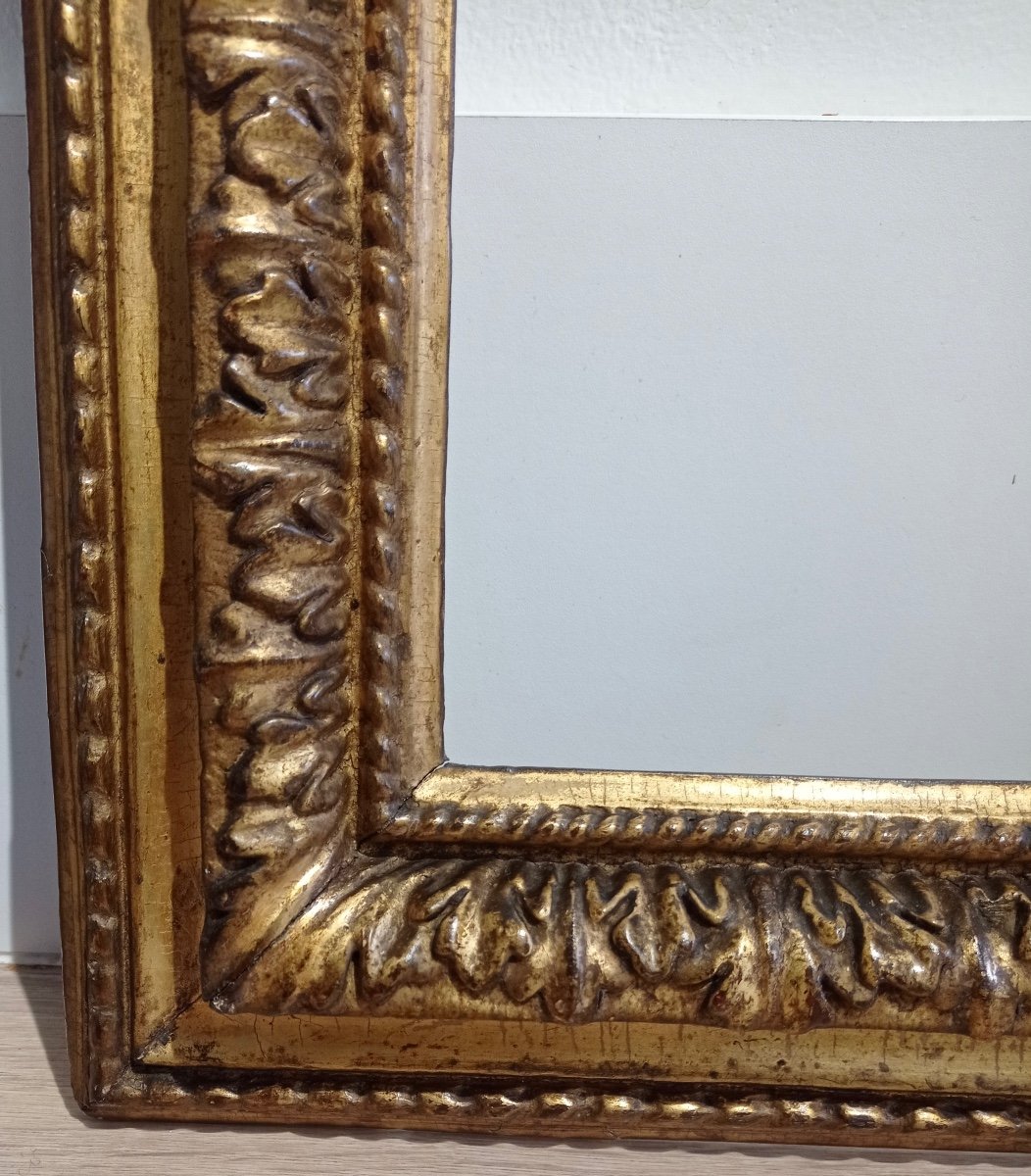 Antique Frame, Louis XIII, 17th Century, Carved Wood, Beautiful Gilding.-photo-7