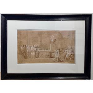 Neoclassical Drawing, Late 18th Century, The Sacrifice Of Iphigenia.